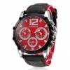 Men's Red Sporty Quartz Analog Big Dial Wrist Watch with Leather Band Black OEM MSQABDWWLBR Men's Red Sporty Quartz Analog Big Dial Wrist Watch with Leather Band Black OEM MSQABDWWLBR